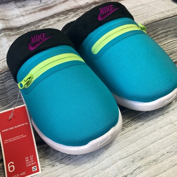 Nike Women’s Burrows Turquoise Blue/Blk ( Slip on ) Size 6 - Picture 9 of 10